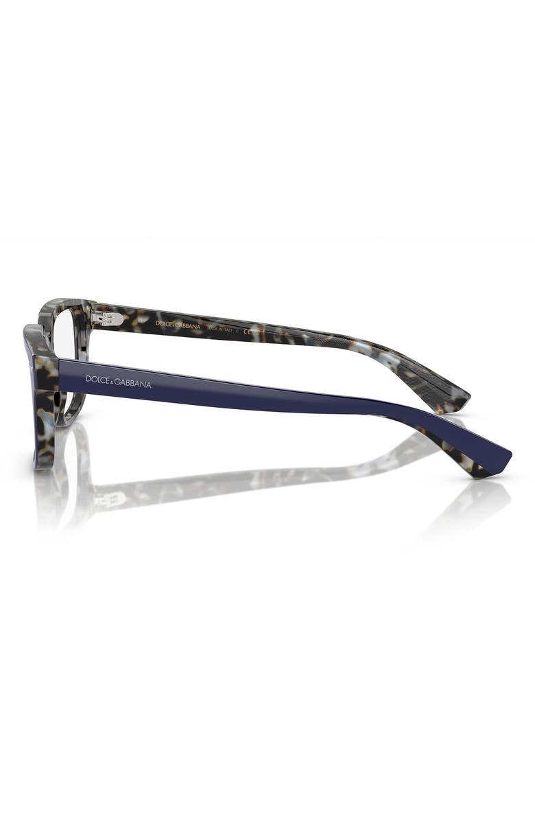 Dolce&Gabbana 54mm Square Optical Glasses, Alternate, color, Blue Havana / Demo Lens