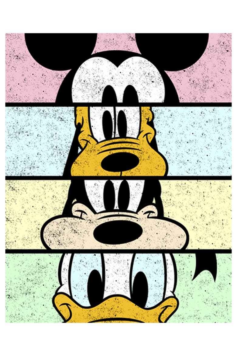 Boy's Mickey & Friends Mickey & Friends Cropped Portraits Crop Graphic Tee, Alternate, color, White