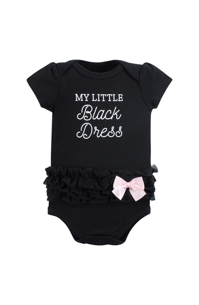 Hudson Baby Triple Pack of Soft Cotton Bodysuits, Alternate, color, Toile Black Dress