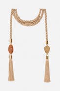 Daniela Millan Jewelry Silk Tassel Belt with jade
