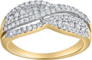 LuvMyJewelry Silvera Crest 0.65 Ct 10K Gold Diamond Ring