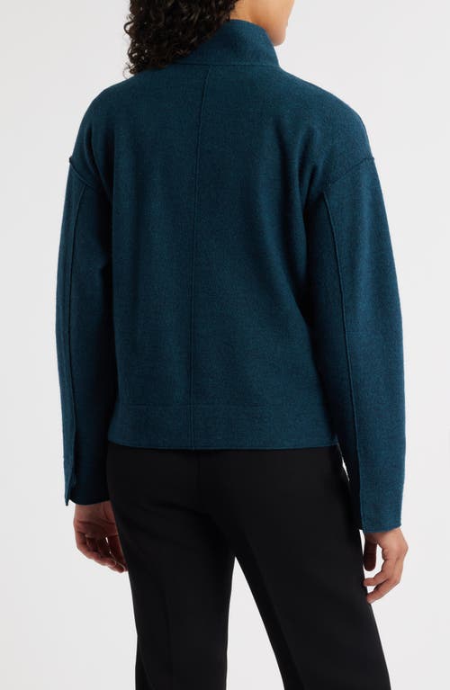 Eileen Fisher Boiled Wool Jacket In Blue