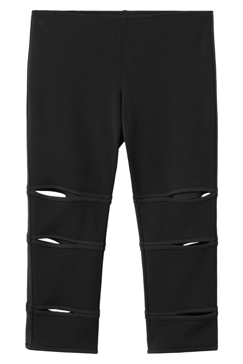 Cutout Capri Leggings, Main, color, BLACK