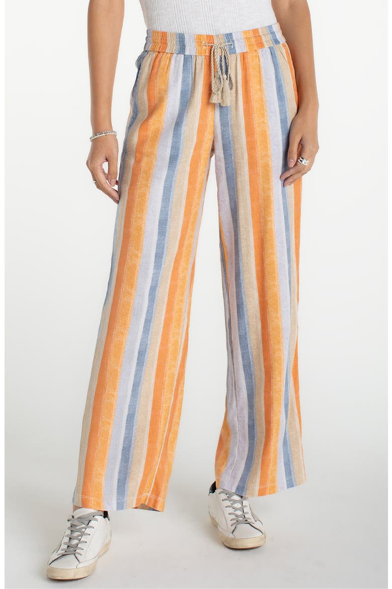 Tassel Tie Wide Leg Pants, Main, color, MULTI STRIPE PRINT