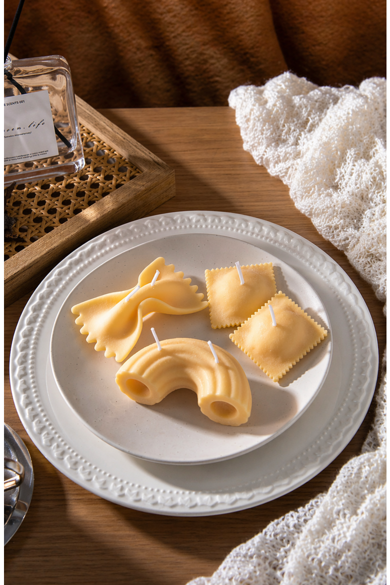 Pasta Candle, Alternate, color, Ravioli 2-Pack