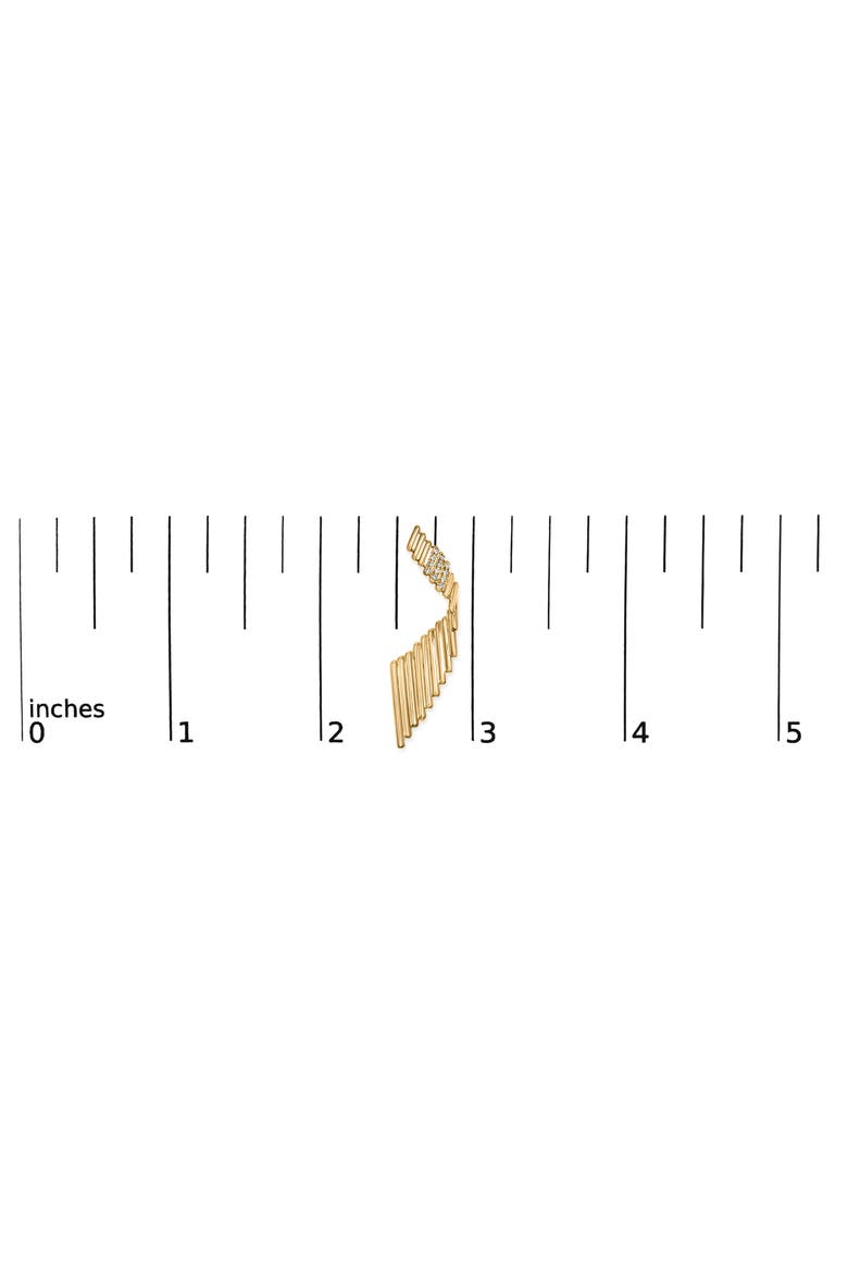14K Yellow Gold Plated  Silver Sculpted Diamond Accent Drop Earrings, Alternate, color, Yellow
