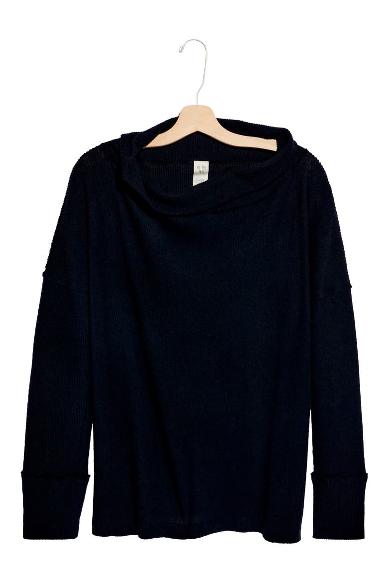 Juicy Long Sleeve Cowl Neck Shirt, Alternate, color, BLACK