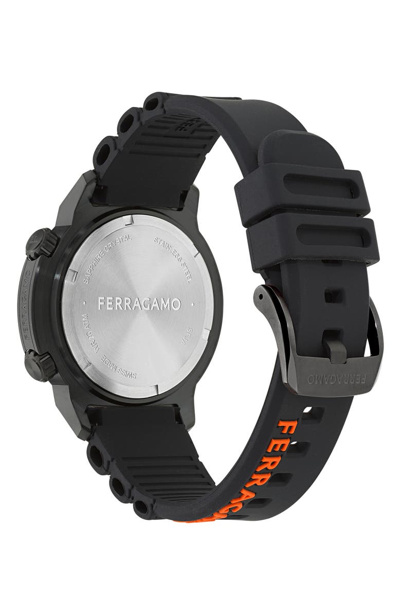 FERRAGAMO Sport Silicone Strap Watch, 46mm, Alternate, color,