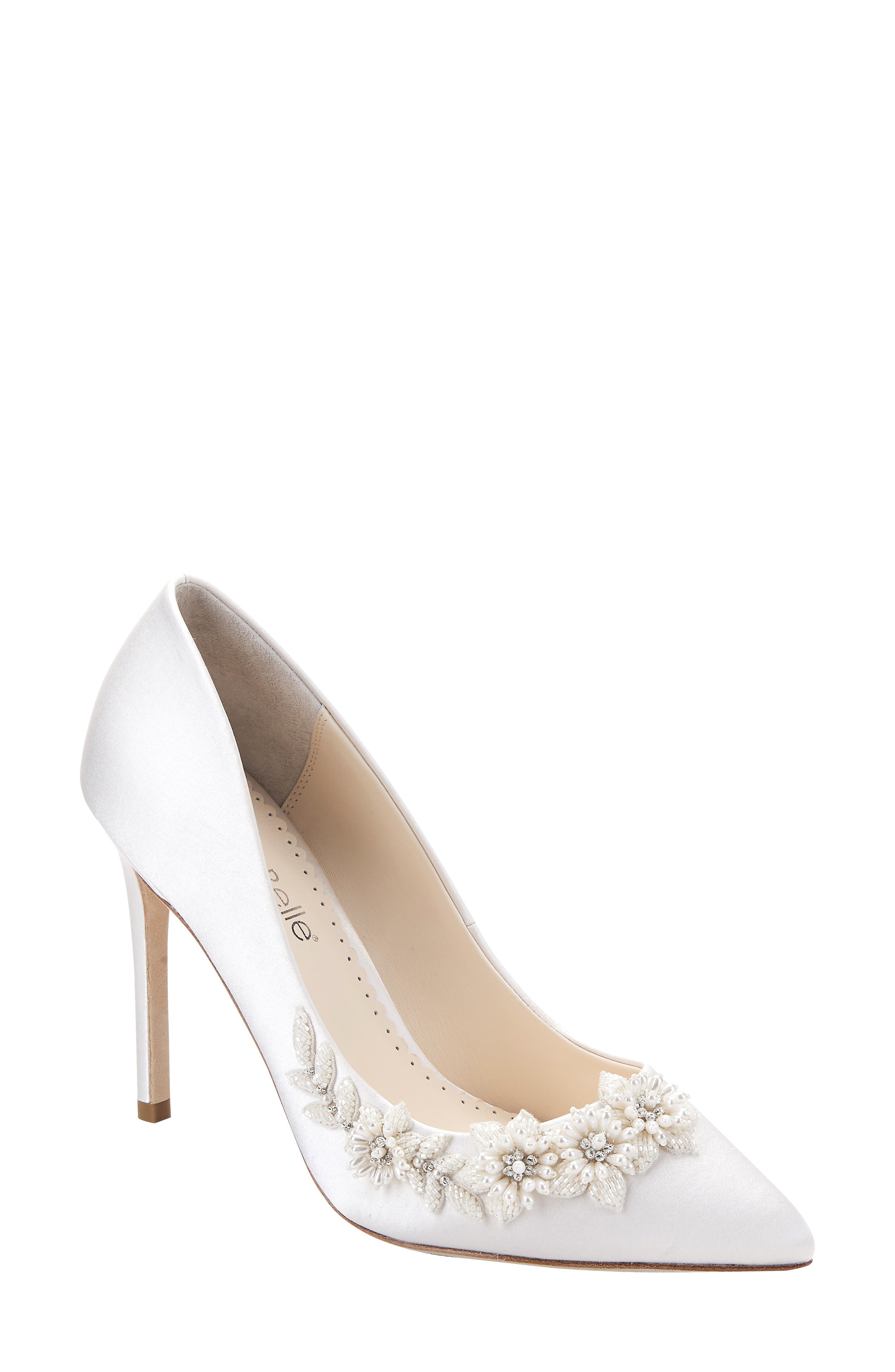 Jasmine Embellished Silk Pump, Main, color, IVORY FABRIC