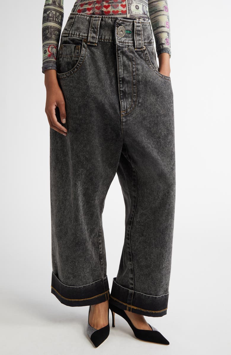 Vaquera Baby Oversize High Waist Cuffed Wide Leg Jeans, Main, color,