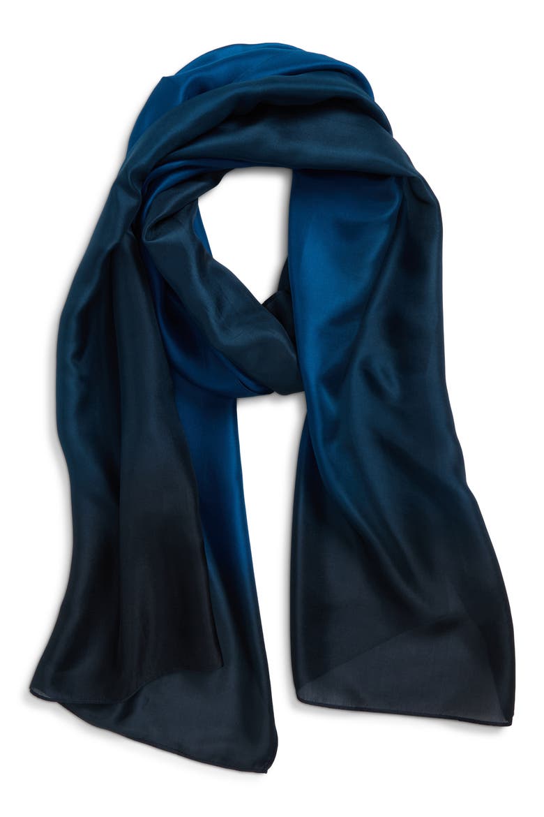 Dip Dye Silk Scarf, Main, color, SAILOR BLUE