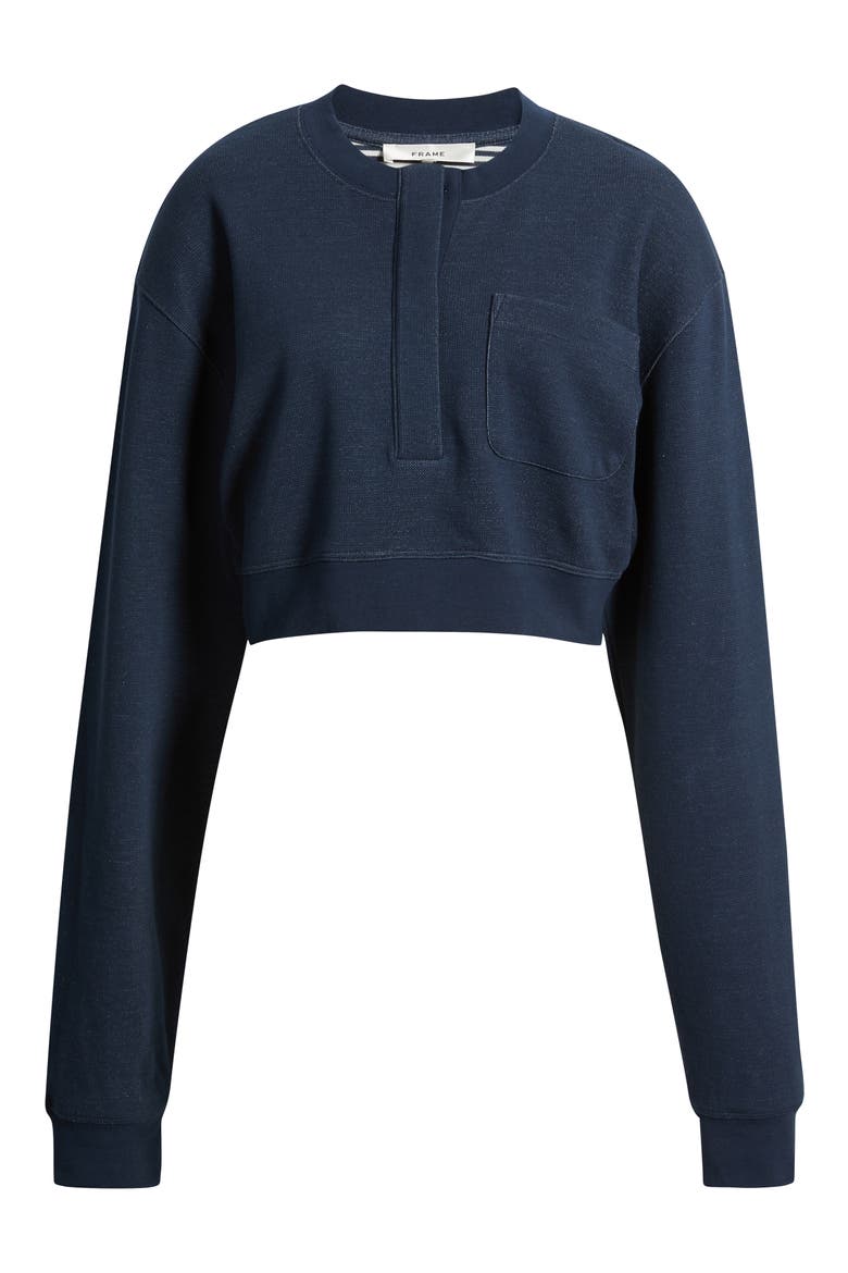 The Stripe Cuffed Sweatshirt, Alternate, color, NAVY MULTI