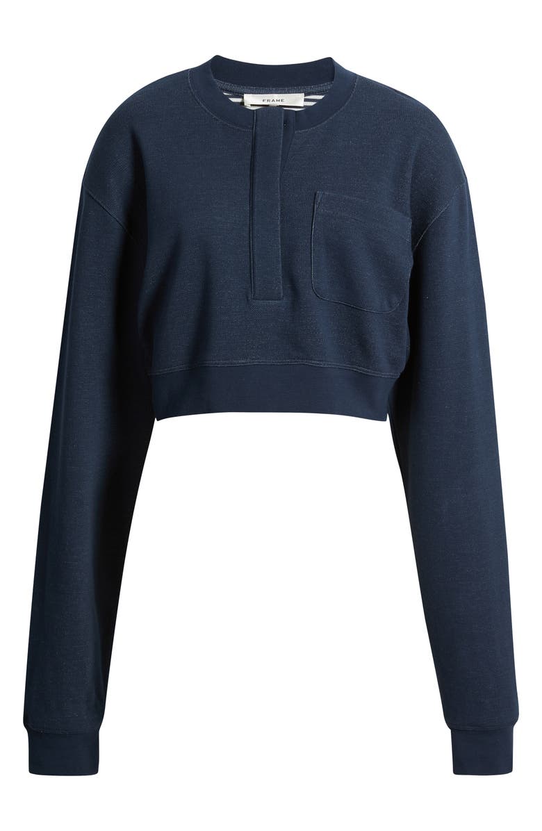 FRAME The Stripe Cuffed Sweatshirt, Alternate, color, Navy Multi