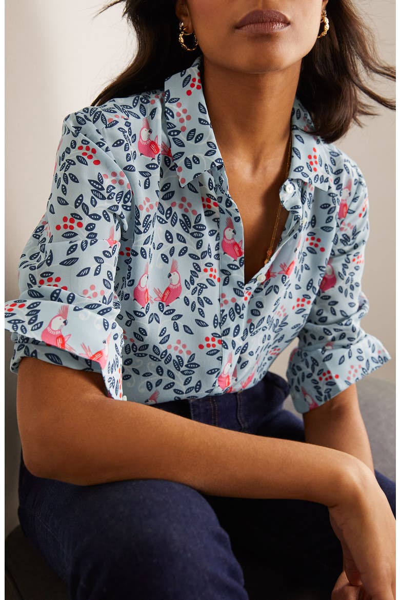 The Silk Shirt, Alternate, color, SURF PARROT PARADISE