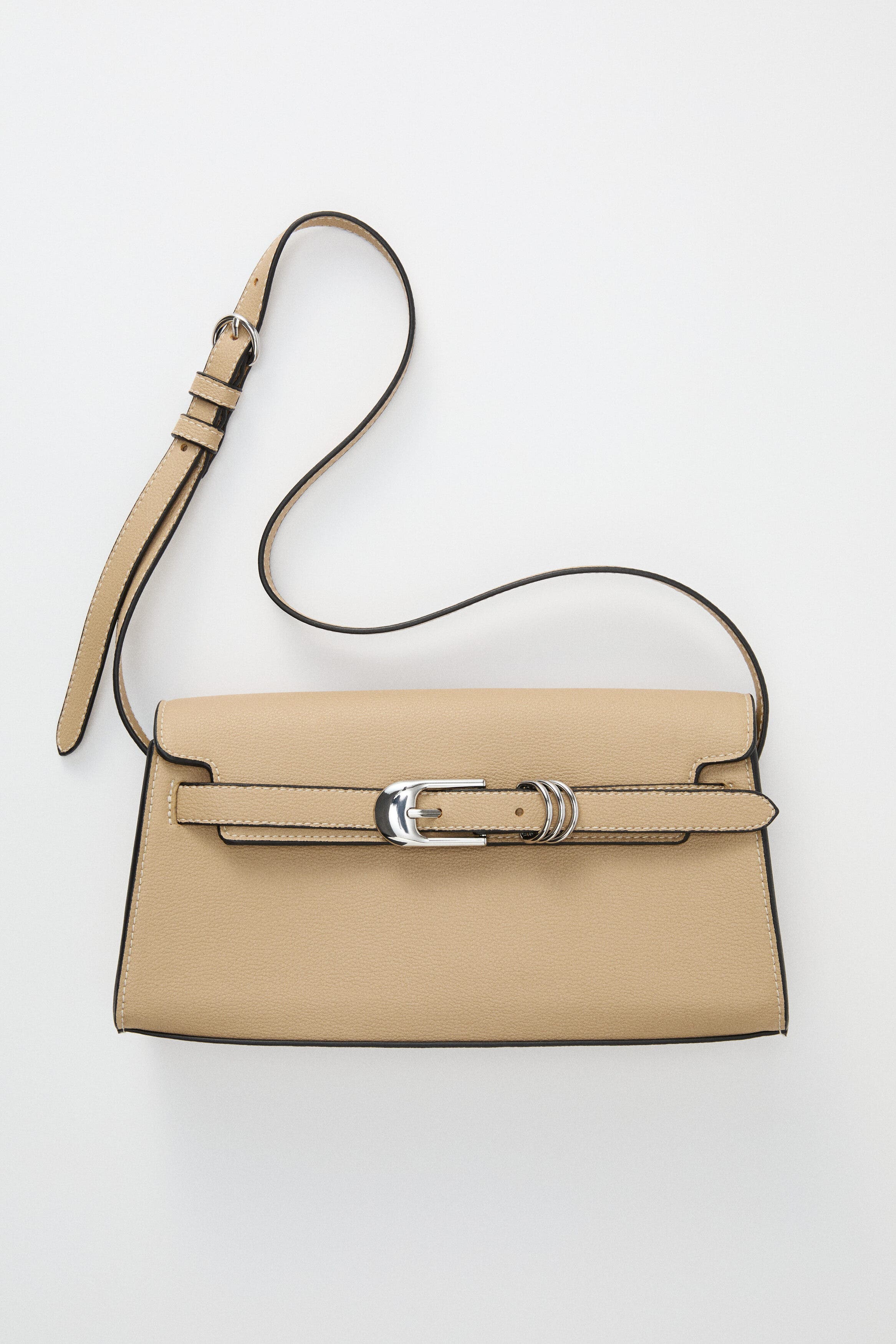 Strap-detail Shoulder Bag, Alternate, color, Beige