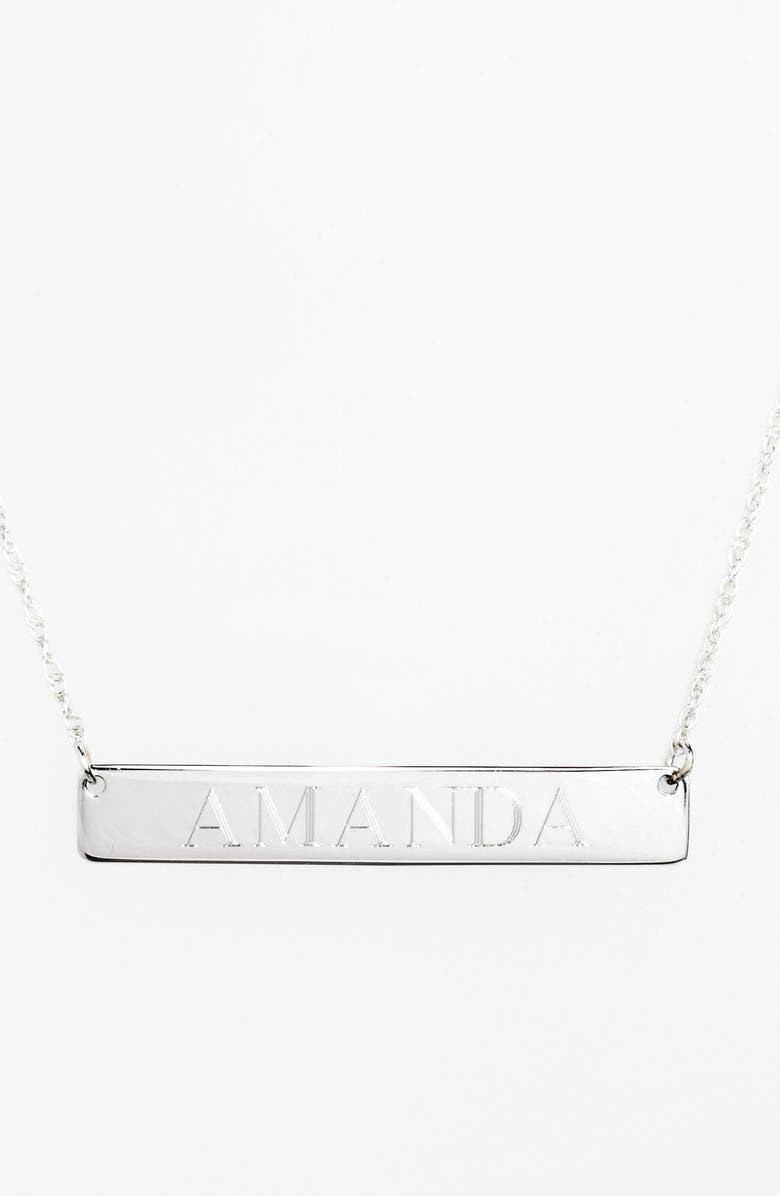 Jane Basch Designs Personalized Bar Pendant Necklace, Alternate, color, 