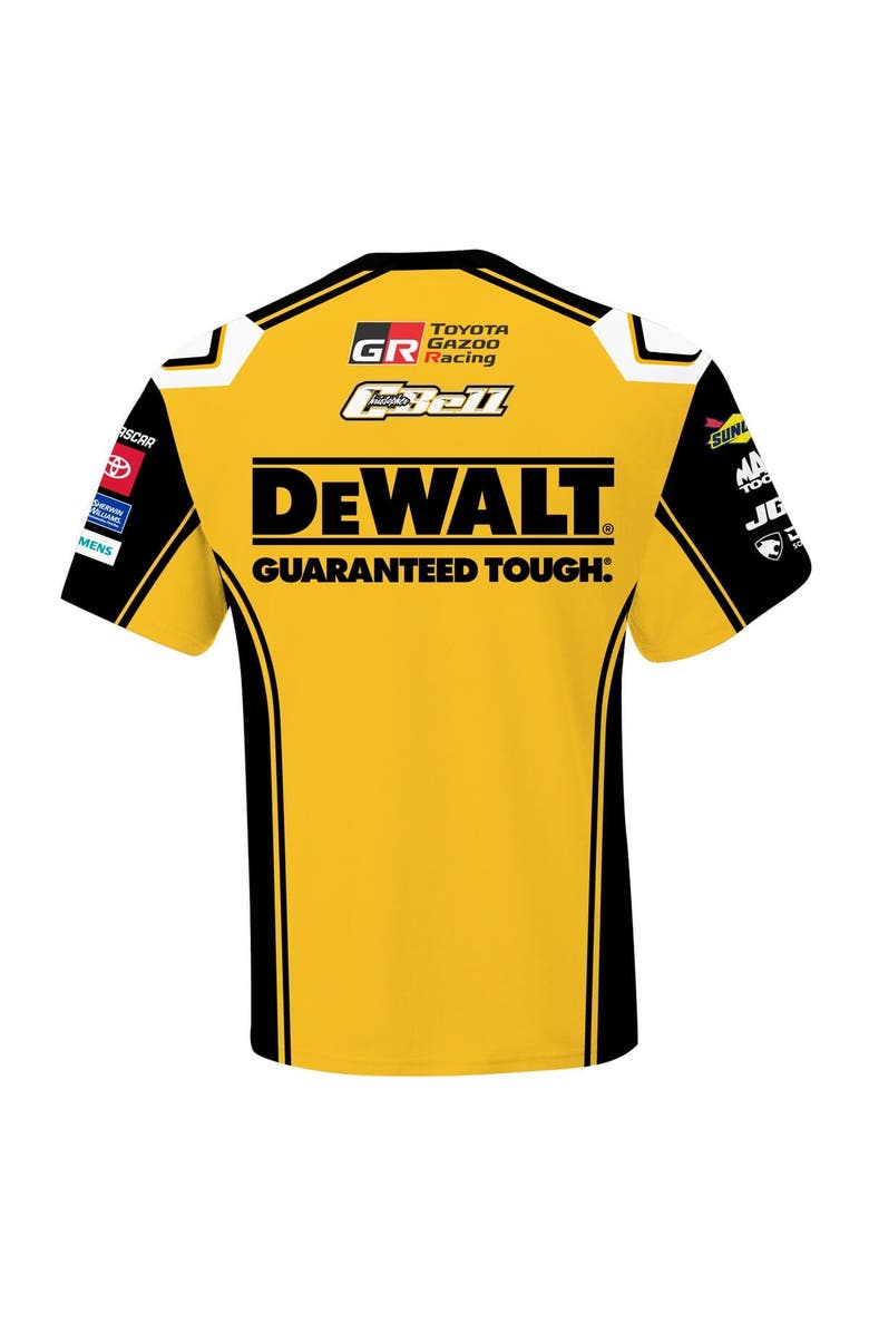 JOE GIBBS RACING TEAM COLLECTION Men's Joe Gibbs Racing Team Collection Yellow Christopher Bell DeWalt Uniform T-Shirt, Alternate, color, Yellow