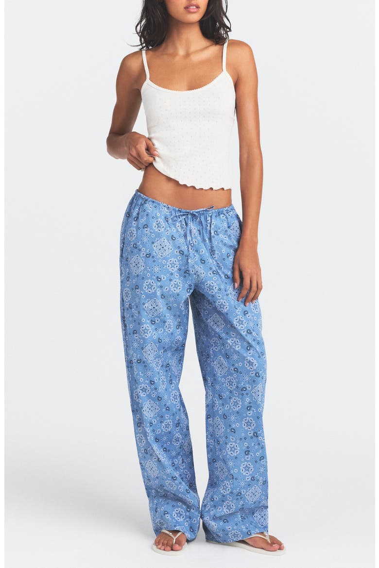 Stretch Cotton Poplin Pajama Pants, Main, color, ARCTIC BANDANA