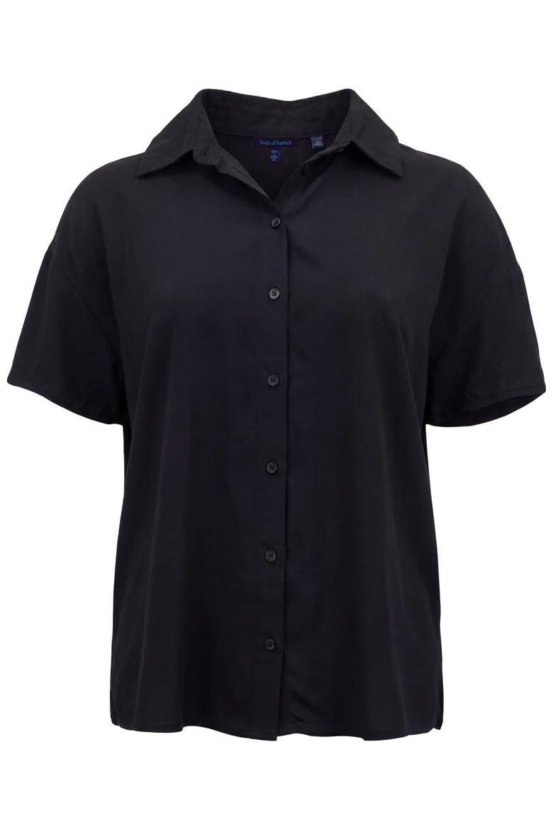Womens Suzy Short Sleeve Shirt, Alternate, color, BLACK