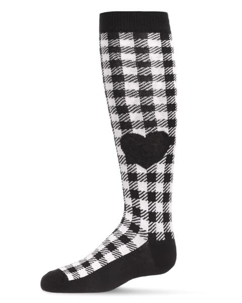 Gingham Heart Knee High Sock