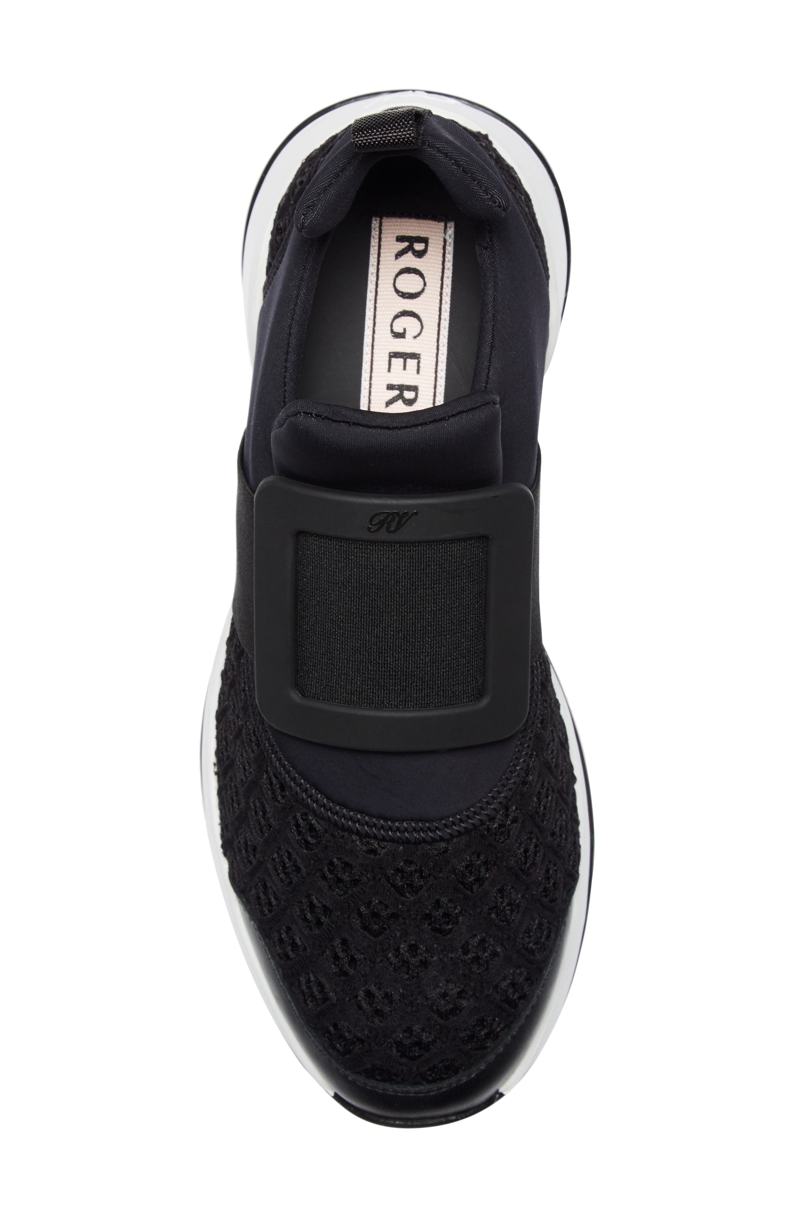 Roger Vivier Viv Run Slip-On Sneaker, Alternate, color, Black
