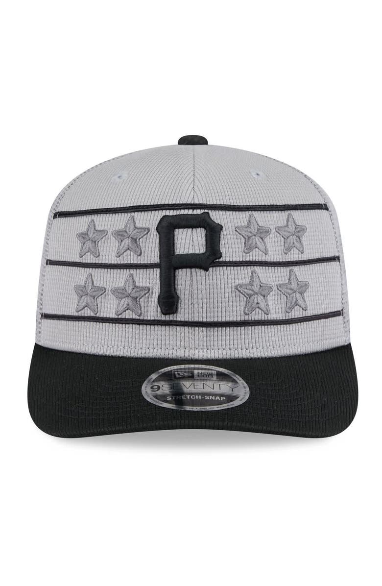New Era Men's New Era  Gray/Black Pittsburgh Pirates 2025 Batting Practice 9SEVENTY Stretch-Snap Trucker Hat, Alternate, color, 