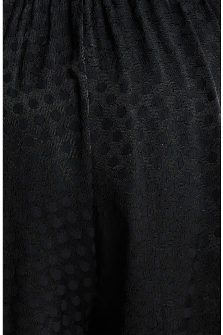 Textured Dot Long Sleeve Satin Romper, Alternate, color, BLACK