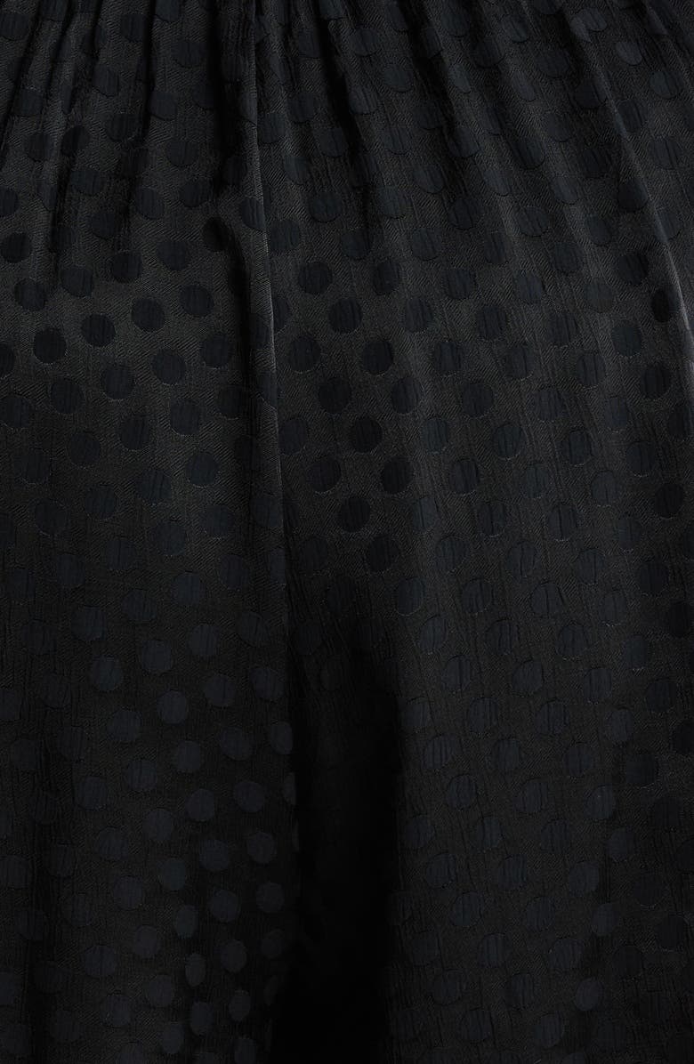 Chelsea28 Textured Dot Long Sleeve Satin Romper, Alternate, color, Black