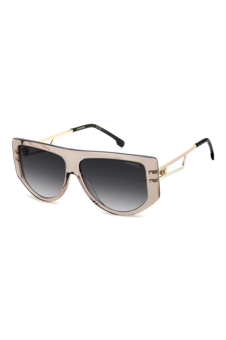 59mm Square Sunglasses, Alternate, color, NUDE/ DARK GREY SF