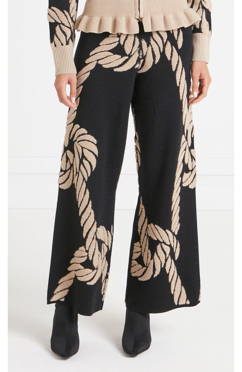 Temperley London Rope Knit Trousers, Main, color, Black