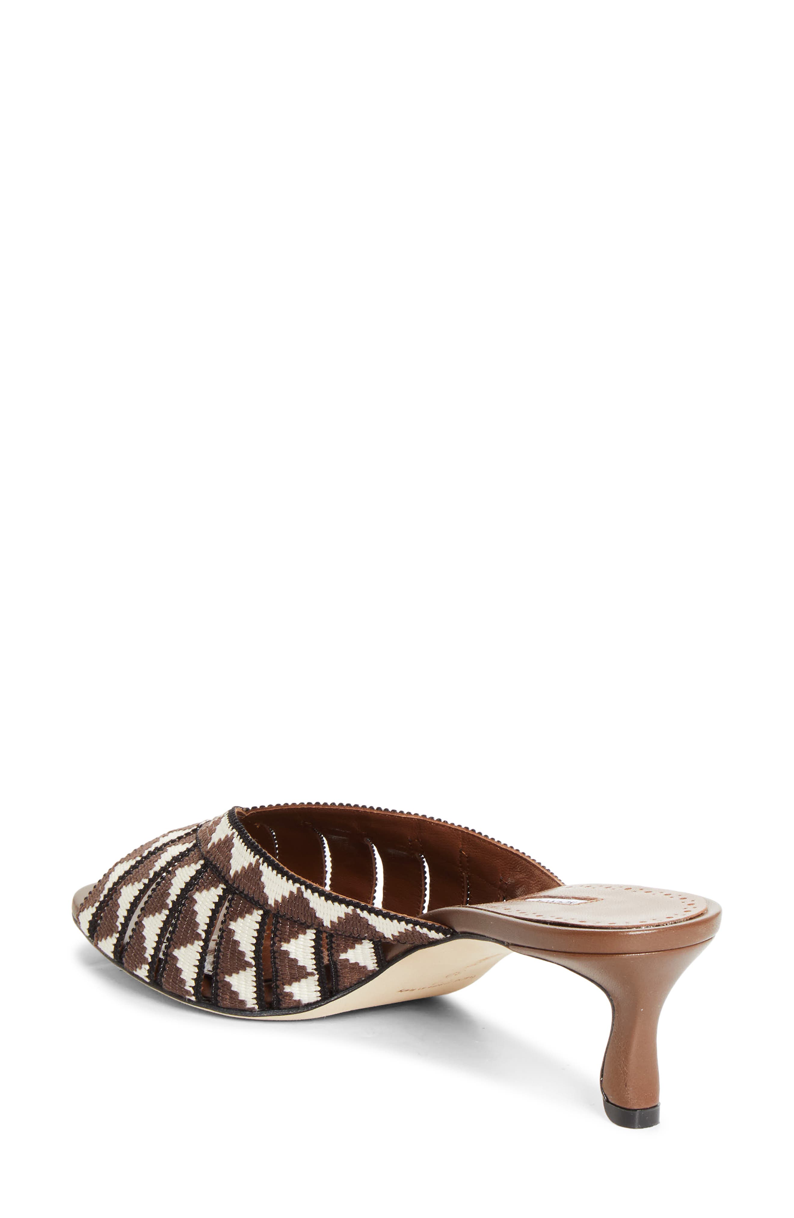 Manolo Blahnik Trofesamu Slide Sandal, Alternate, color, Brown/ Cream