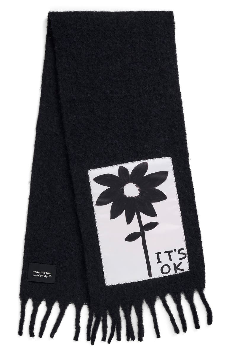 Marc Jacobs It's OK Wool, Alpaca & Mohair Blend Fringe Scarf, Alternate, color,