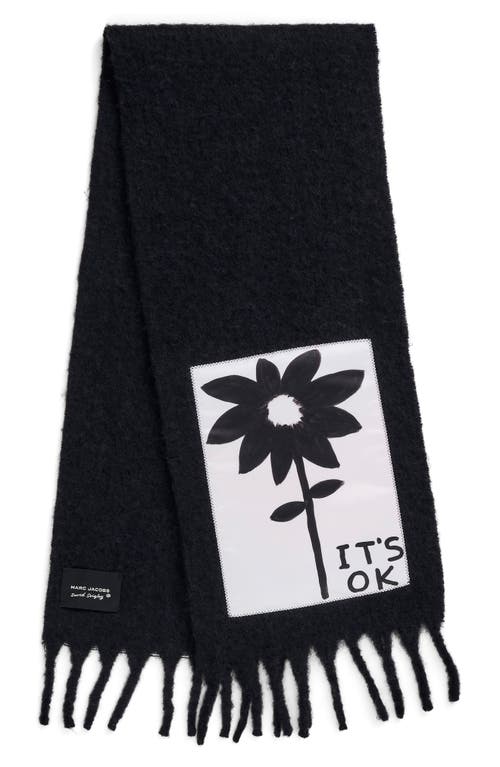 Marc Jacobs It's Ok Wool, Alpaca & Mohair Blend Fringe Scarf In Black