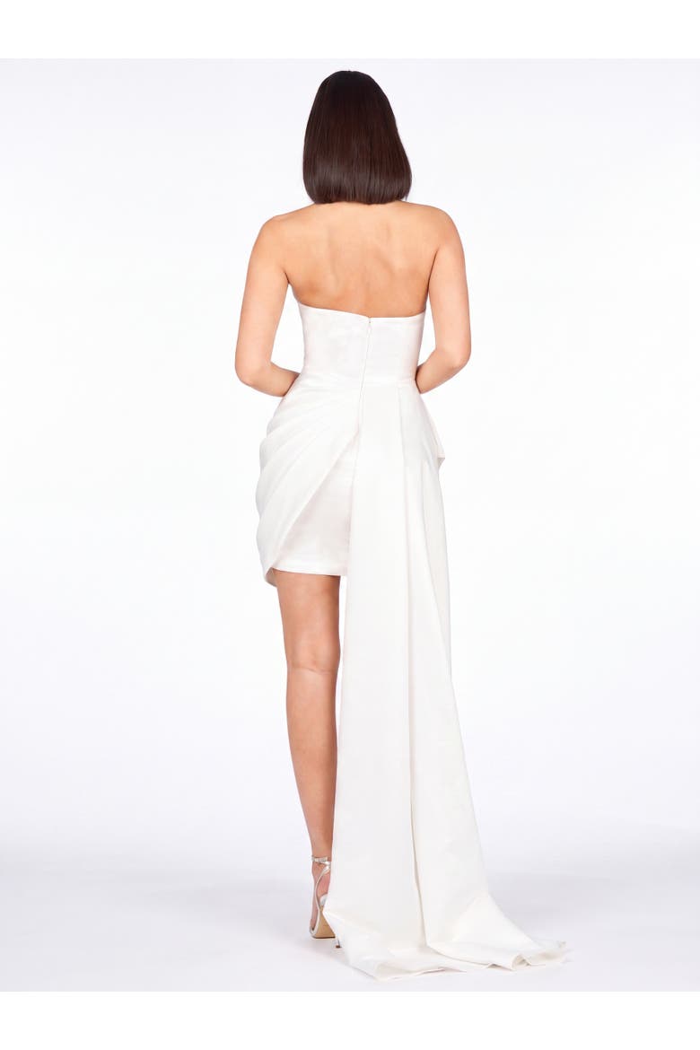 Beaded Faux-Wrap V-Neck Bridal Gown, Alternate, color, Ivory