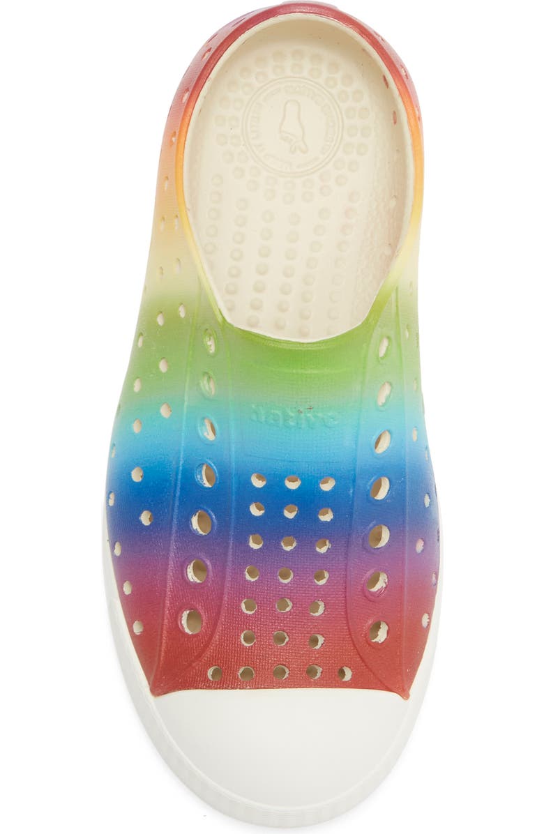 Native Shoes Jefferson Water Friendly Perforated Slip-On, Alternate, color, Shell White/ Rainbow Gradient