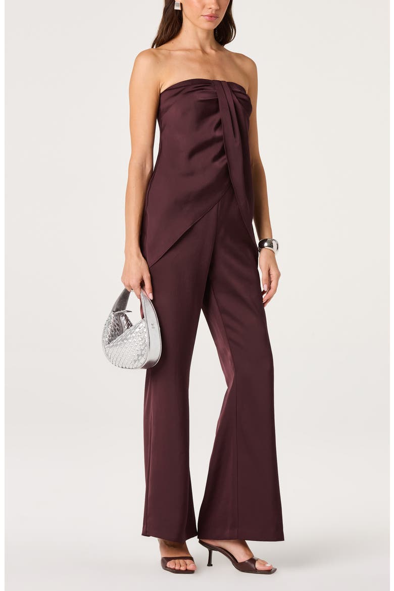 Keona Strapless Twisted Front Top, Alternate, color, RAISIN