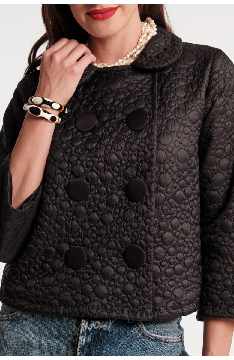 Frances Valentine Ginger Jacket Bubbly Quilt Poly, Main, color, Black