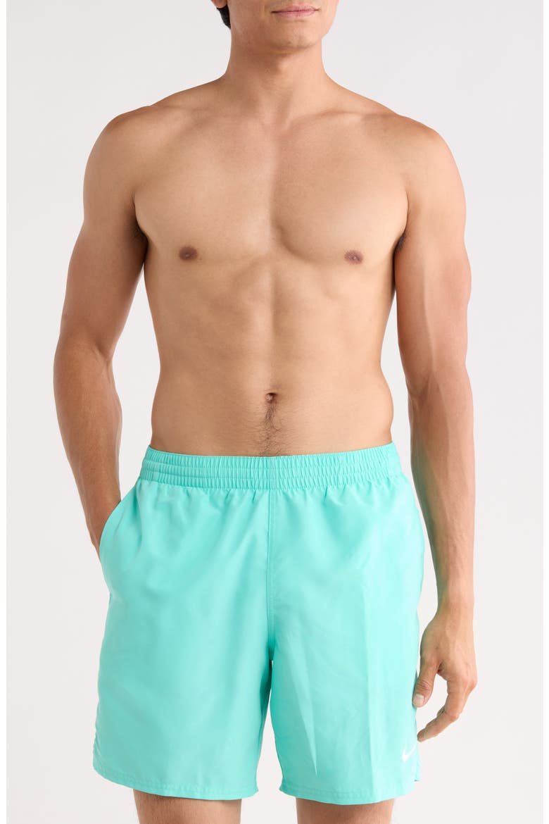 7-Inch Volley Swim Trunks, Main, color, BLEACHED TURQUOISE