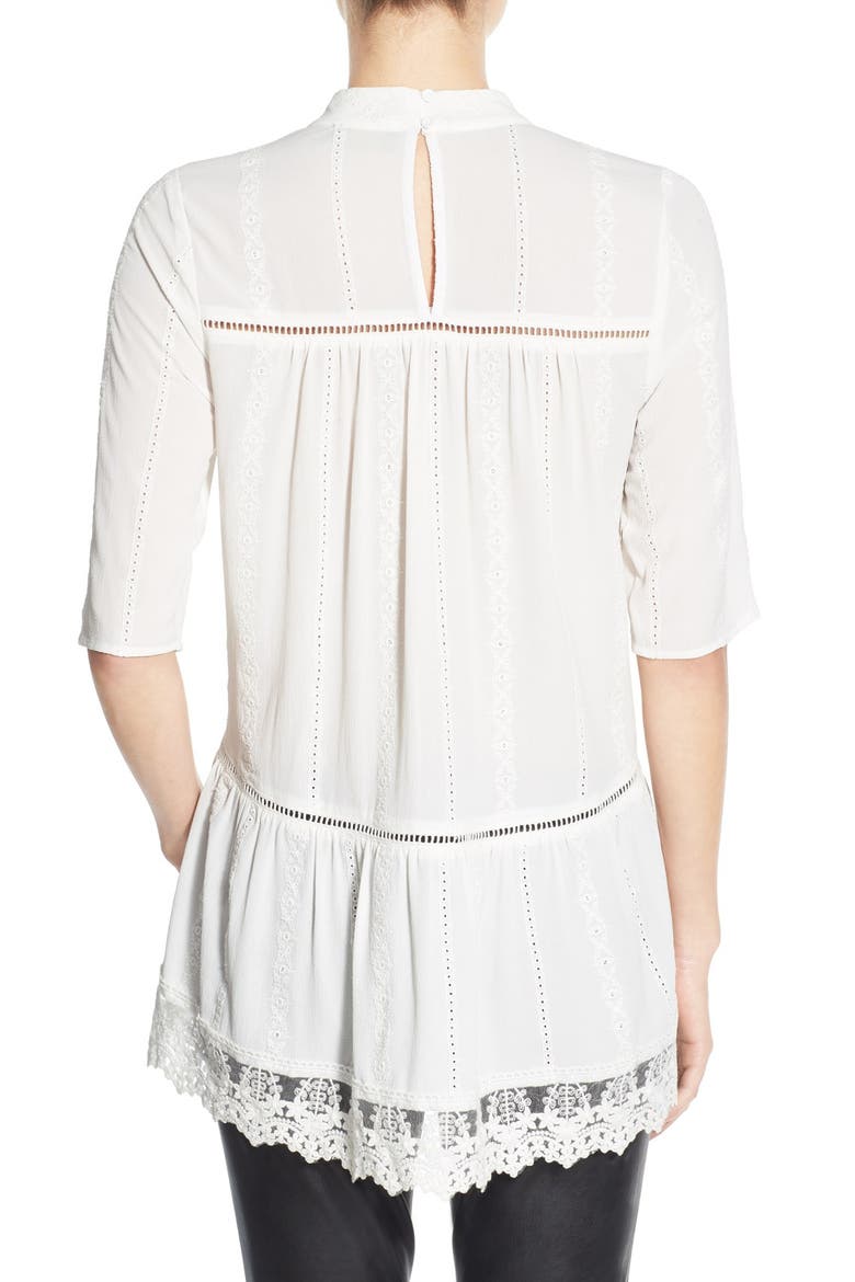 Lace Hem Peasant Tunic, Alternate, color, IVORY