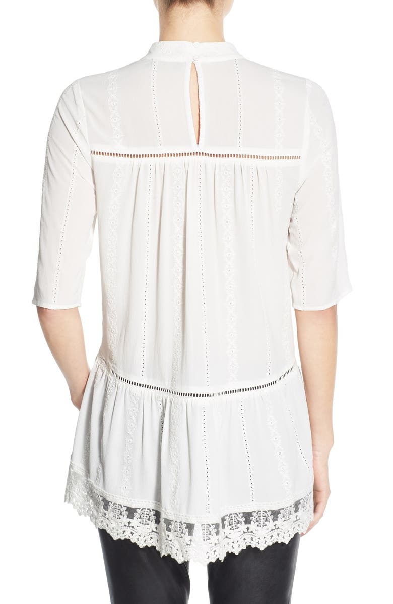 Leith Lace Hem Peasant Tunic, Alternate, color, 