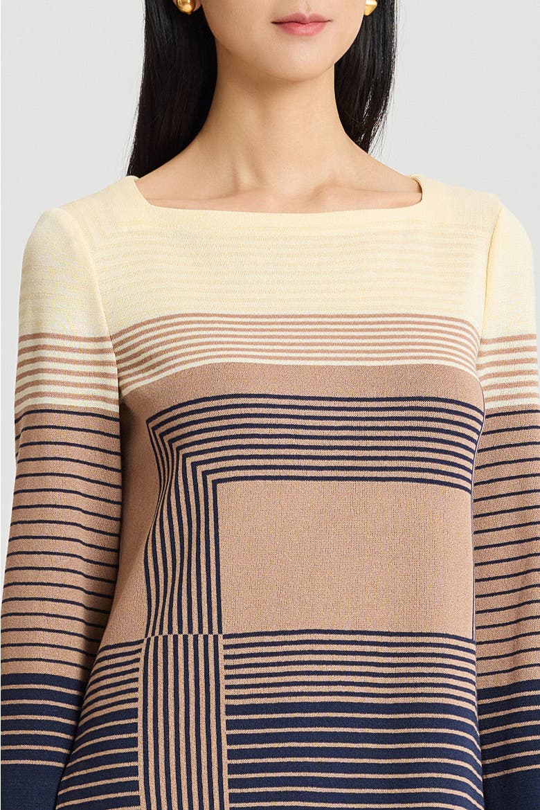 Ombre Stripe Soft Knit Tunic, Alternate, color, Indigo/Warm Taupe/Almond
