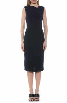 Alexia Admor Diane Asymmetric Sleeveless Midi Sheath Dress