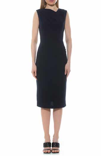 Alexia Admor Diane Asymmetric Sleeveless Midi Sheath Dress