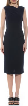 Alexia Admor Diane Asymmetric Sleeveless Midi Sheath Dress