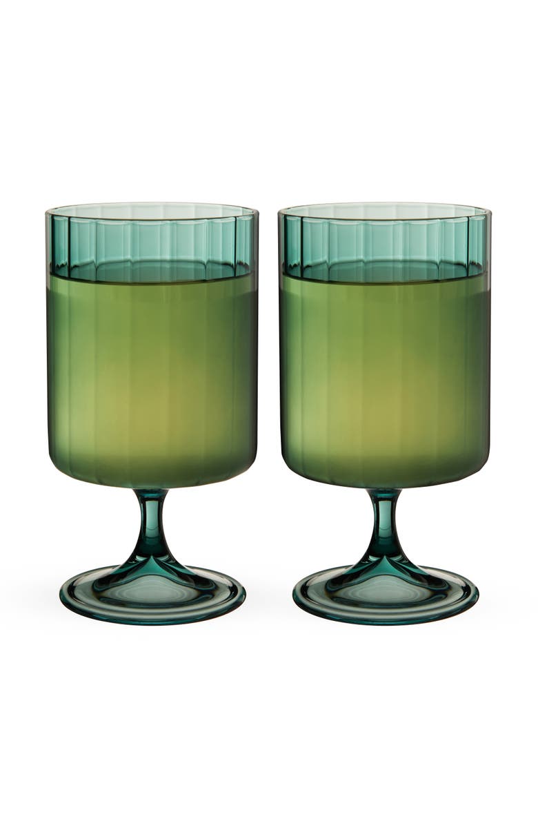 TWINE Malachite Stemmed Optic Tumblers Set of 2, Main, color, Green