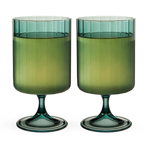 Malachite Stemmed Optic Tumblers Set of 2