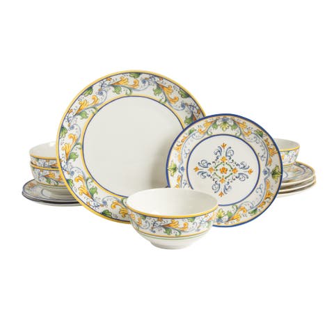 Sur La Table Arbor Days 12-Piece Decorated Ceramic Dinnerware Set