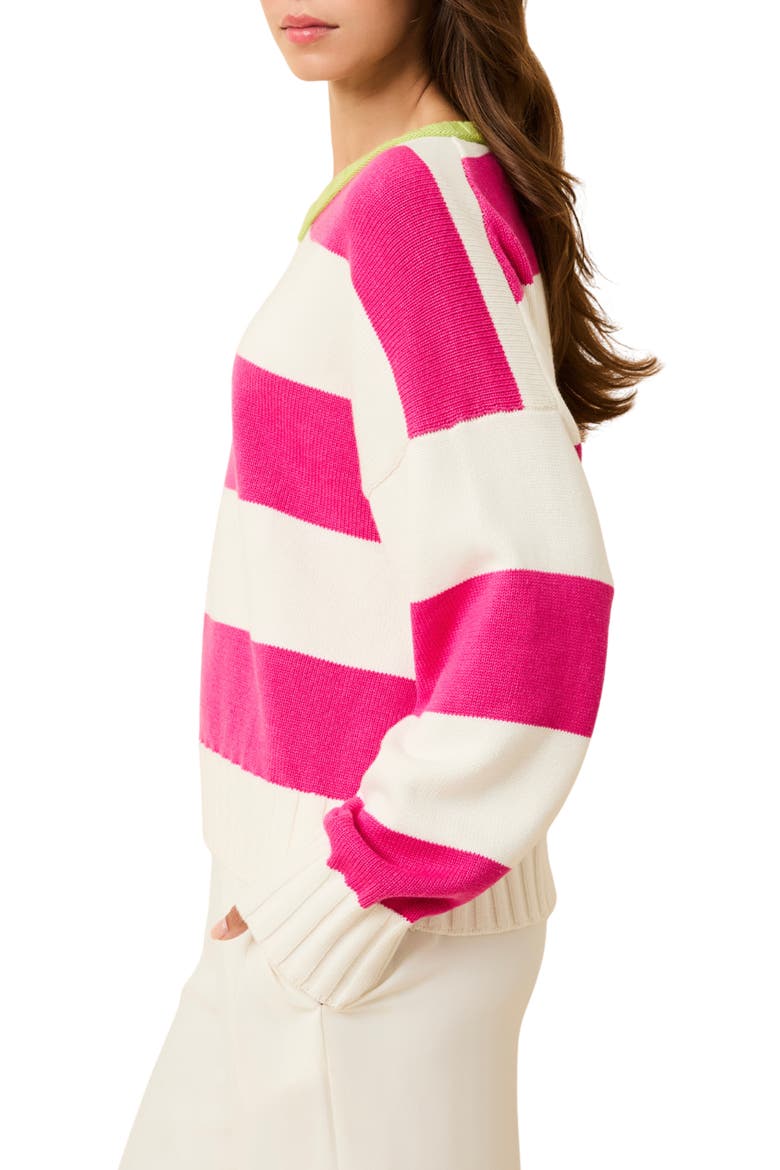 The Reva Stripe Sweater, Alternate, color, PARADISE APPLE