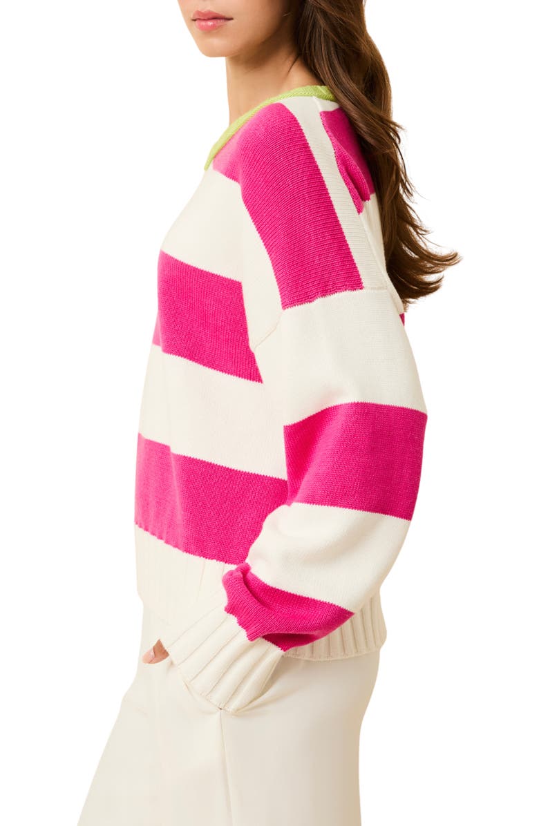 Solid & Striped The Reva Stripe Sweater, Alternate, color, Paradise Apple