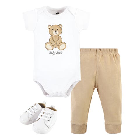 Cotton Infant Essentials Bodysuit, Pants, and Shoes 3Pk